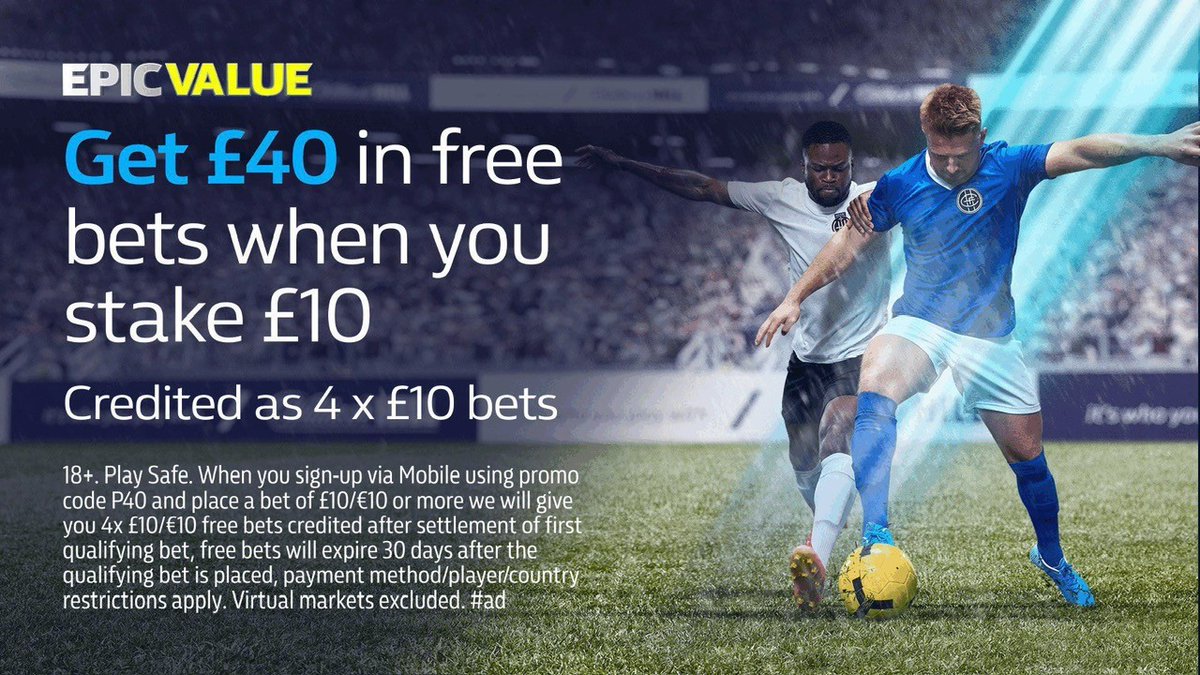 Bet £10 and get £40 in free bets with William Hill! Here 👉🏼 bit.ly/10get40whill Credited as 4 x £10 free bets 18+ gambleresponsibly #ad T&Cs apply, new customers only. Play safe.