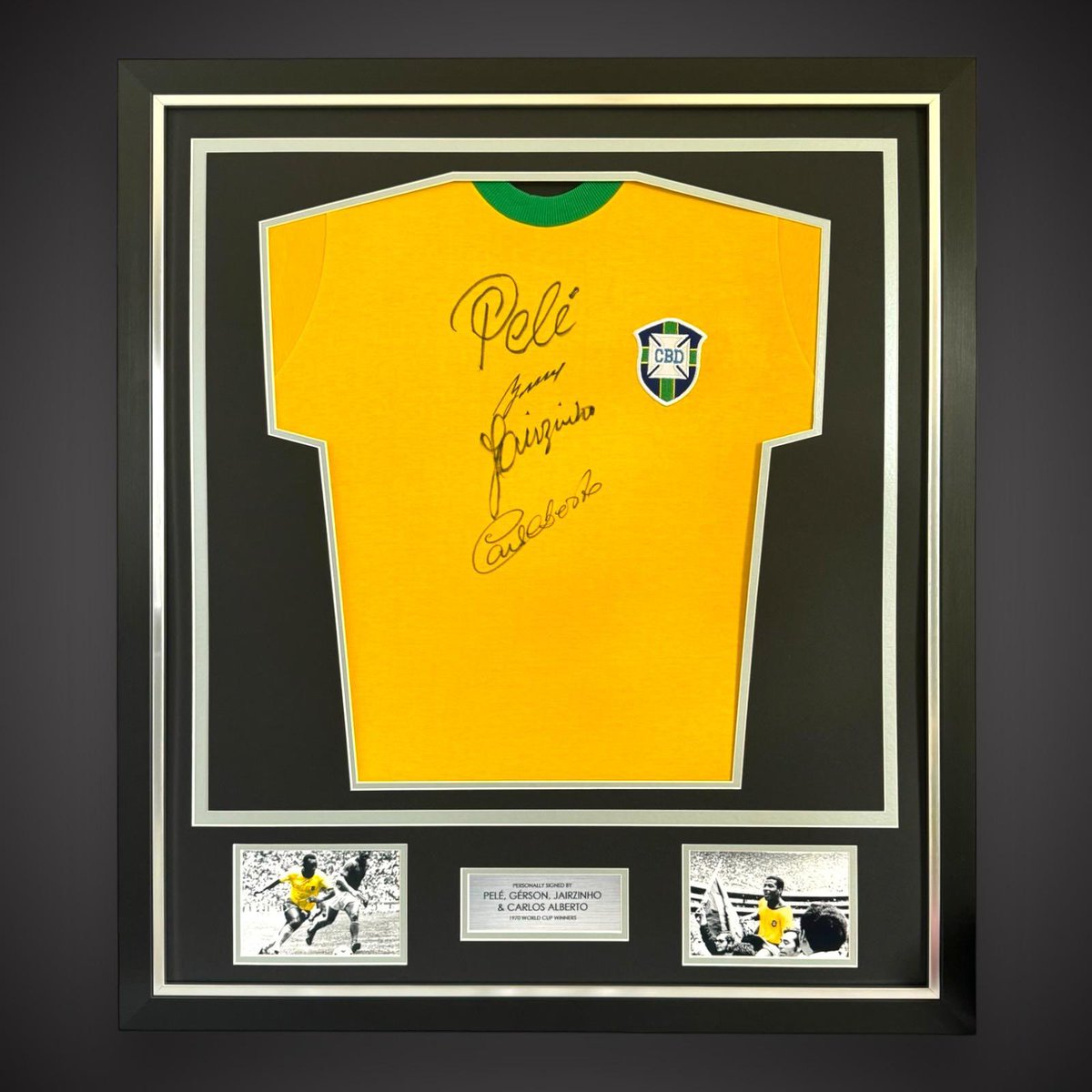 Pele Jairzhino GERSON and Carlos Alberto. All gone except Jairzhino sadly. Goalscorers in 1970 Best ever World Cup final for Brazil 07973387294 or terry@a1sportingspeakers.com to buy for £1000. £1250 on eBay & more elsewhere