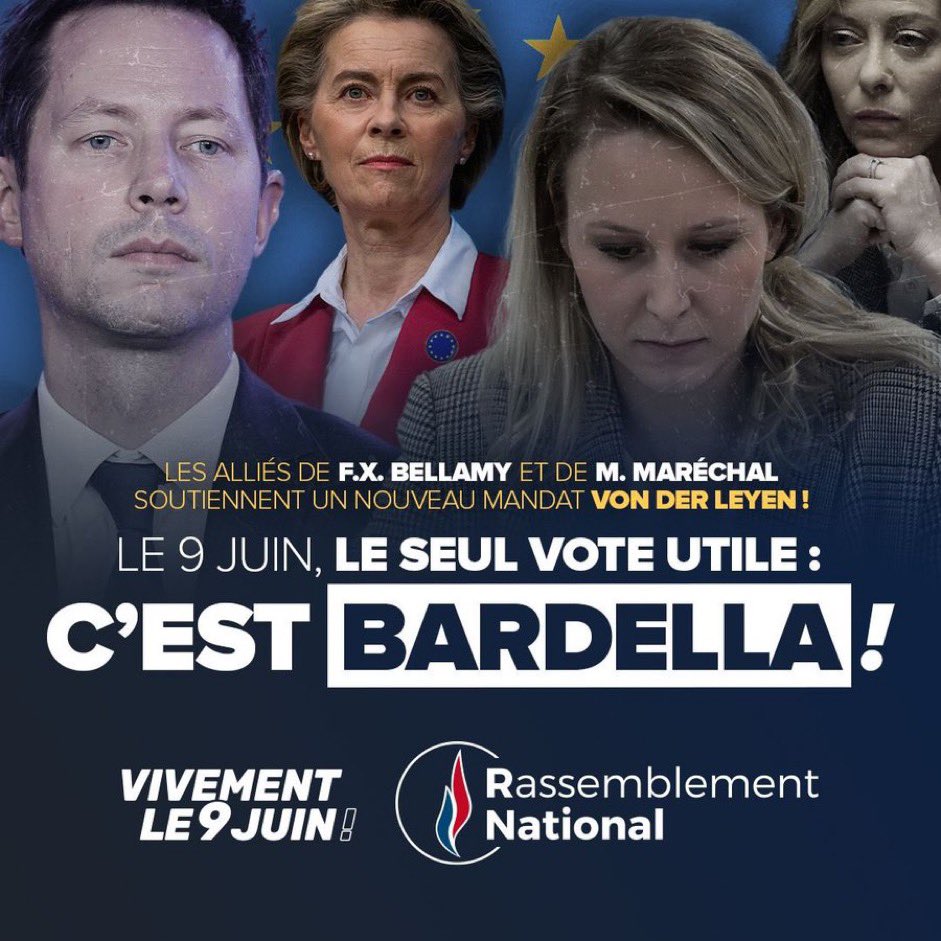 Une honte.

ECR et Marion Maréchal souhaitent justement dégager Von Der Leyen.

Le Mensonge National.

#VotezMarion