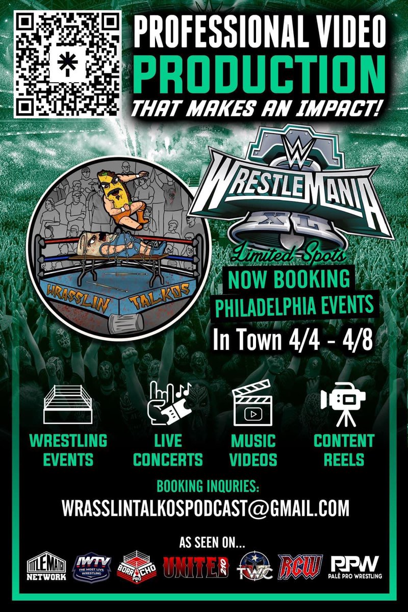 Any companies in Philly need clips or an extra cameraman tonight for their show or Sunday? Let me know!
#phillymania #wrestlemania #maniaweek