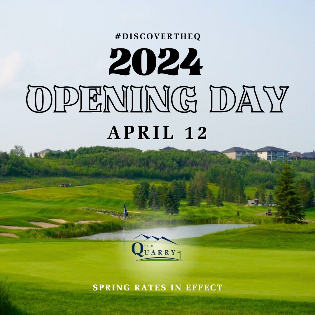 QuarryEdmonton's tweet image. 🎊 WELCOME TO THE 2024 SEASON 🎊

Kick off our 13th season with us next Friday, April 12th as the golf course, Granite Grill and practice facility are open once again. Click the link below to book your tee time! 🏌️‍♀️🏌️

BOOK YOUR TEE TIME: bit.ly/4aKTF35

#YEG | #YEGGolf