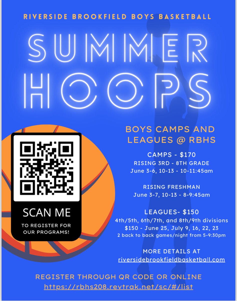 We have a lot of great camp and league offerings this summer at Riverside Brookfield HS. Register now!