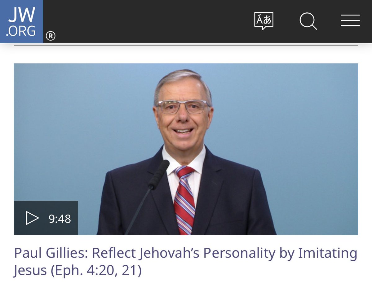 Since his unapologetic appearance at #IICSA Paul Gillies has been rewarded with a promotion to Helper to the Coordinators’ Committee and can be seen on JW org giving a talk about imitating Jesus.