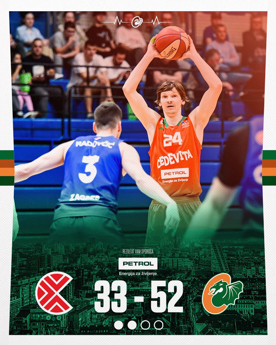 🚨 | 🟢🟢🟠🟠 A commanding lead after the first half. 📊: Stewart & Omić 10 | Shashkov 8 📺: @ArenaSport_SI 1 Premium in Kanal A #ZmajevaDruzina | #ABALiga