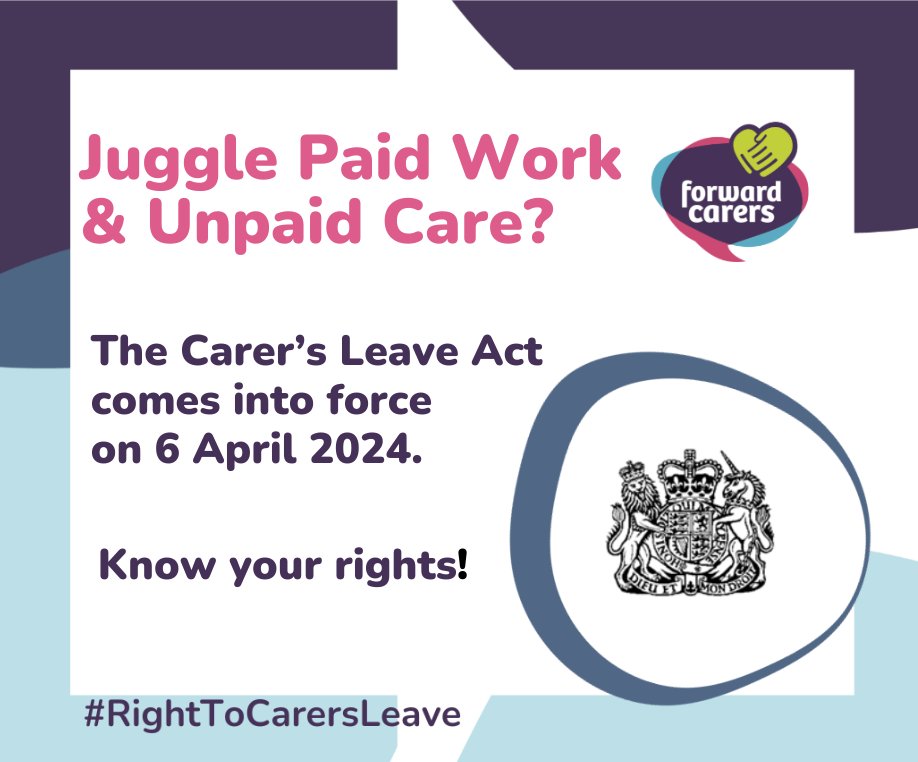 The Carer's Leave Act comes into force from today (6 April 2024). If you juggle paid work and unpaid caring responsibilities, make sure you know your rights! ow.ly/aQib50R9sSj