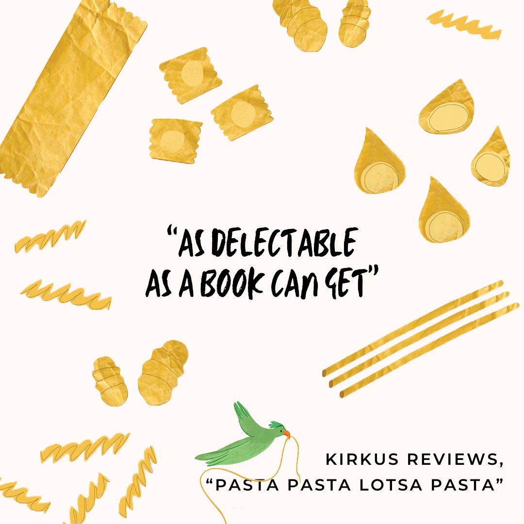 First review is in for my 7/2/24 picture book, PASTA PASTA LOTSA PASTA and it's a *great* one from Kirkus! They said it was "...an aria, expressed in rollicking verse..." and so many other lovely things. The whole review can be found at bit.ly/kirkus-pasta !