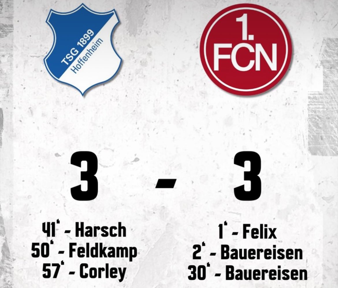 3:3 nach 3:0-Führung. Clubfrauen doing Clubfrauen-things 😃
#FCN #Clubfrauen