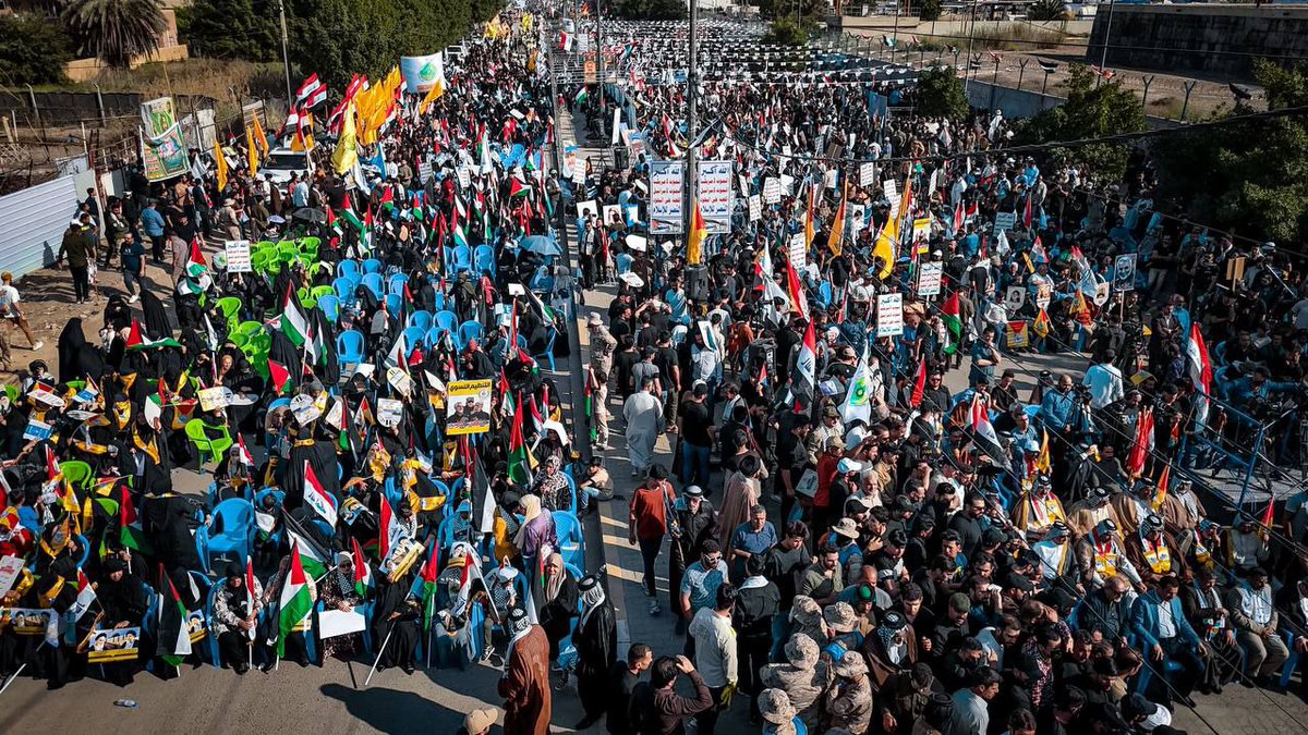 ♦️صور من خروج مليوني كبير في مسيرة 'طوفان الأحرار' في يوم القدس العالمي في العاصمة بغداد #طوفان_الاحرار #يوم_القدس_العالمي #القدس_درب_الشهداء