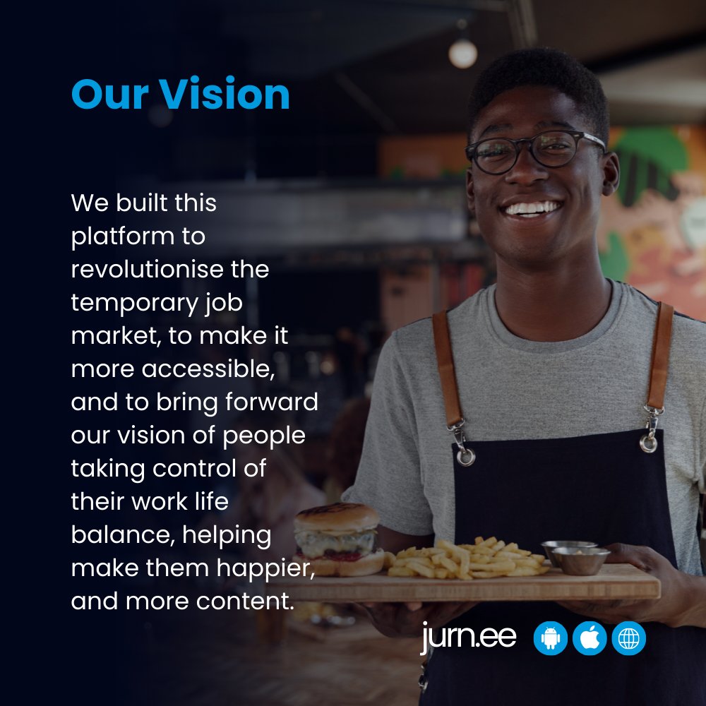 JurneeOfficial's tweet photo. Our Vision

We built this platform to revolutionise the temporary job market, to make it more accessible, and to bring forward our vision of people taking control of their work life balance, helping make them happier, and more content.

https://t.co/1TZm4H30vM

#freedom #work https://t.co/nxJ8pDfnjt
