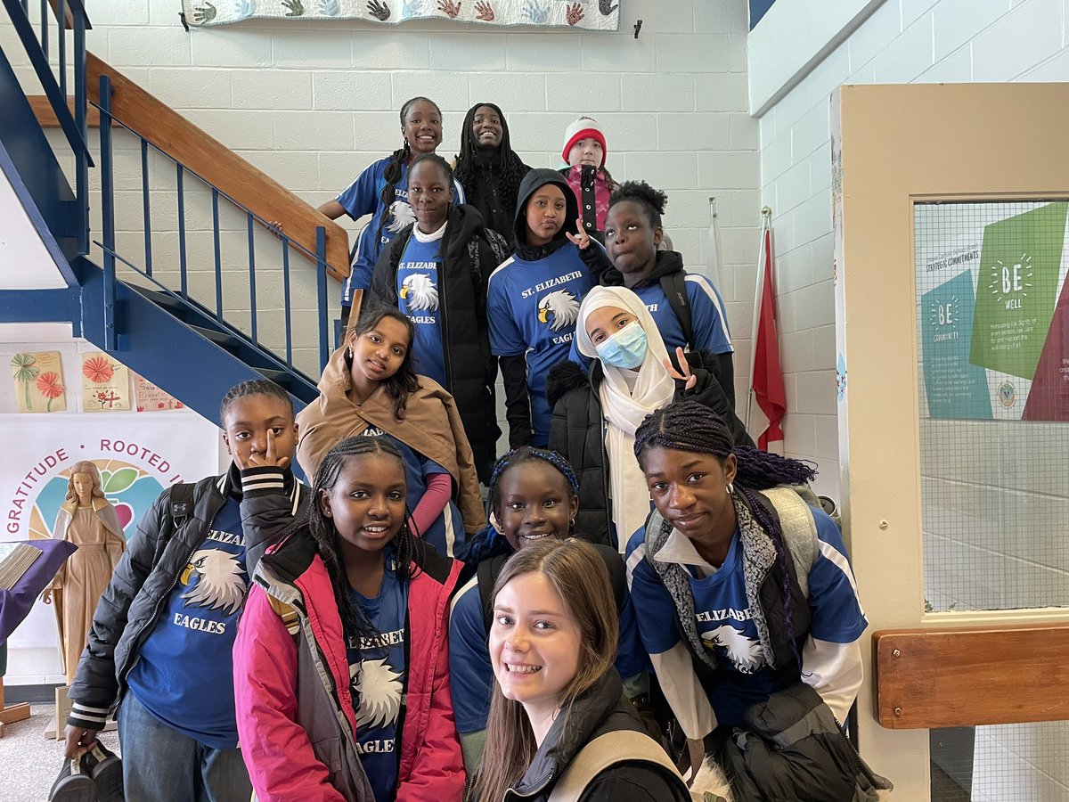 This athletic crew of Eagles <a href="/StElizabethOCSB/">St. Elizabeth School</a> are off to the basketball tournament today!  Thank you Ms. S <a href="/MsSTeacher1/">Ms Schellenberger</a> for volunteering your time to coach.