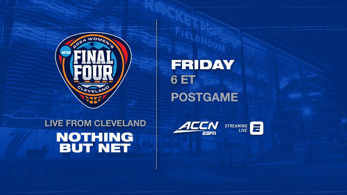 🚨🗣️ Calling all of WPN! @accnetwork is liiiiveeeeee from Cleveland! Join the Nothing but Net crew ahead of tonight's semifinal matchup. 🏀 6 - 7 pm 🏀 Tower City Center