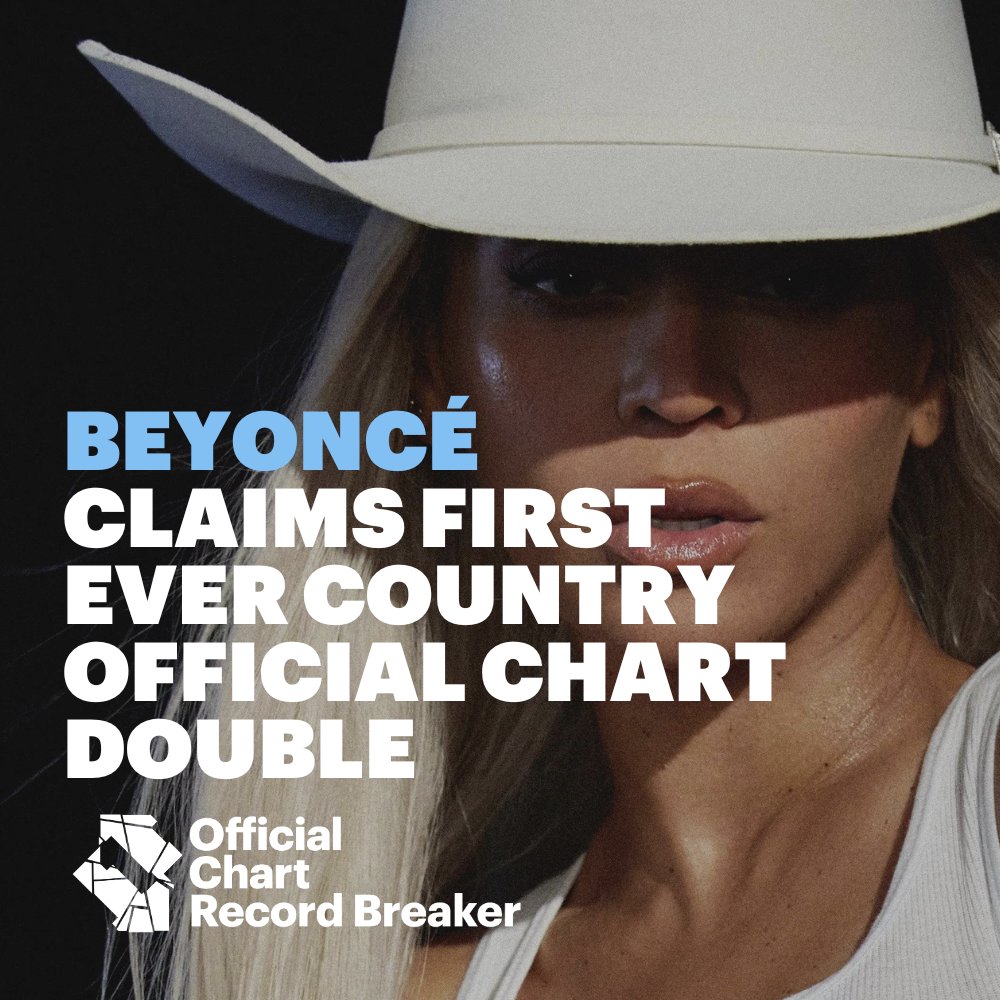 1️⃣ of 1️⃣! @Beyonce tops both the Official Albums and Singles Charts with COWBOY CARTER and TEXAS HOLD 'EM 🏆 officialcharts.com/chart-news/bey…