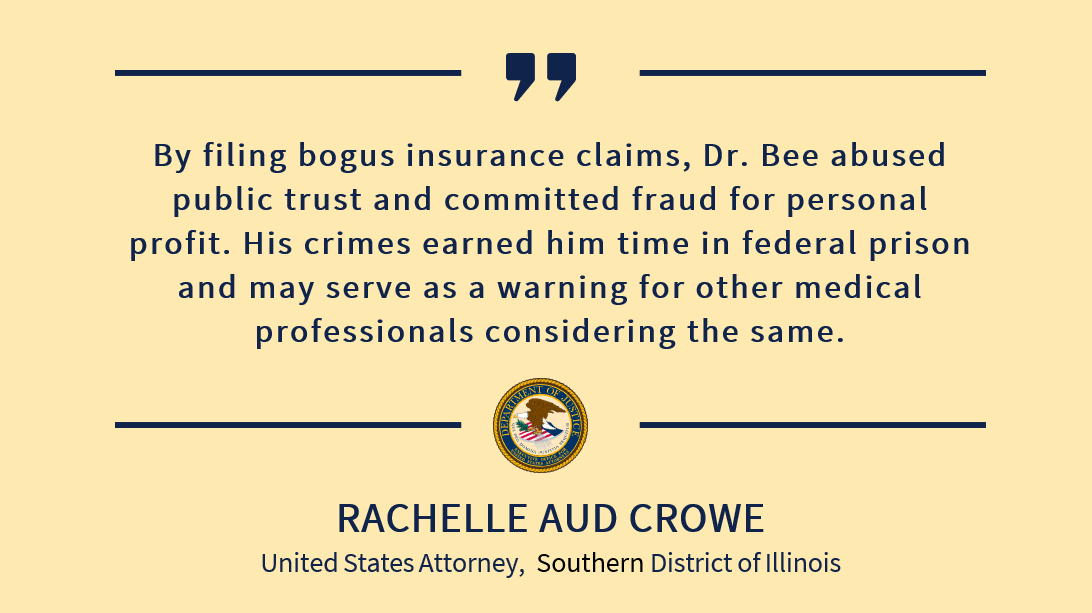 Franklin County Doctor Sentenced to Federal Prison for Health Care Fraud: justice.gov/usao-sdil/pr/f…