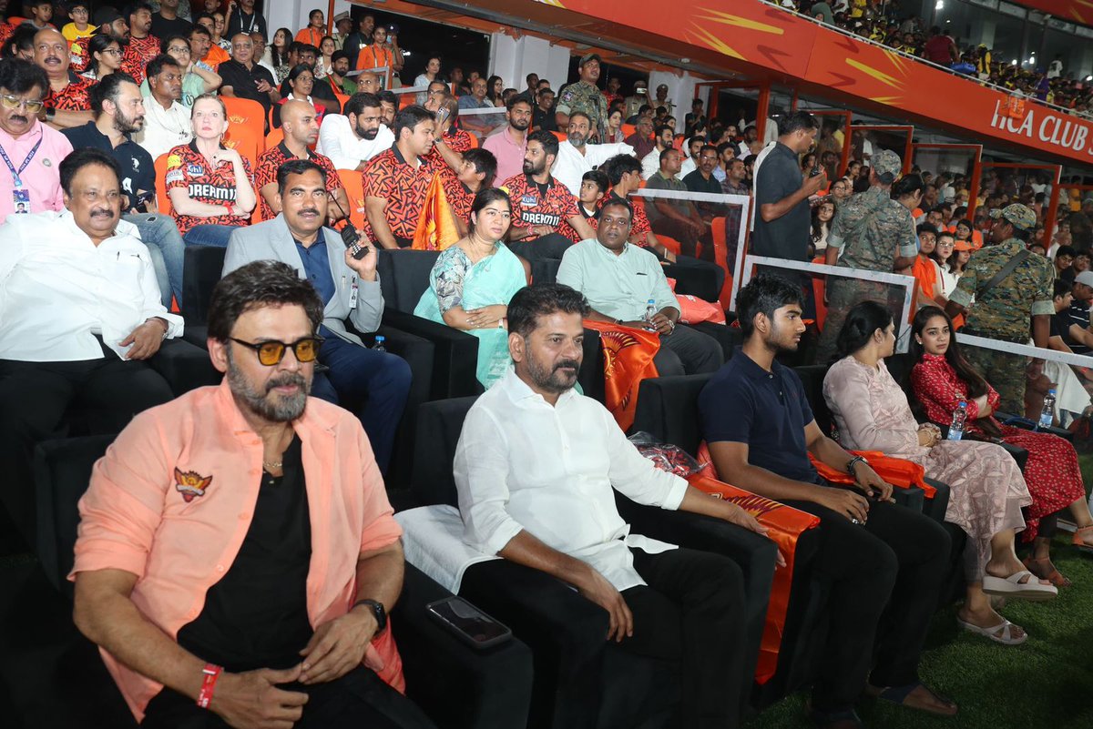 Cm Sahab At Uppal Stadium Along With Khairatabad DCC President Dr C Rohin Reddy Garu #SRHvsCSK @revanth_anumula @DrCRohinReddy
