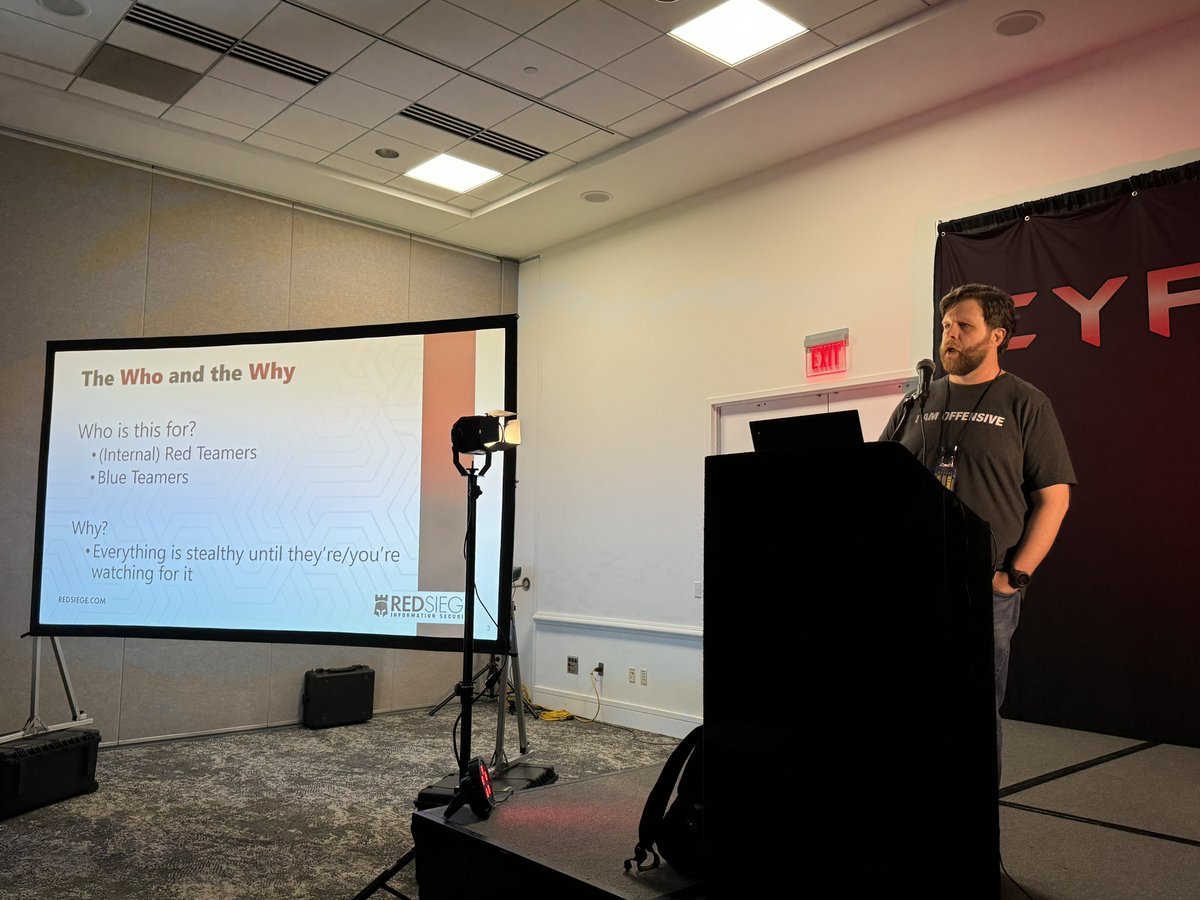 RedSiege's tweet photo. The Red Siege team is sharing the knowledge all over the midwest! 

Our Principal Security Consultant @hardwaterhacker and Senior Security Consultant Corey Overstreet @retronaut7 have been presenting their talks at @CypherCon! https://t.co/Lh0r2Q2HNk