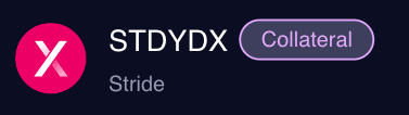 New asset alert📢 stDYDX by @dYdX and @stride_zone LTV 80%; LT 84% enabled by UX's Special Asset Pair function Check it out!🥳