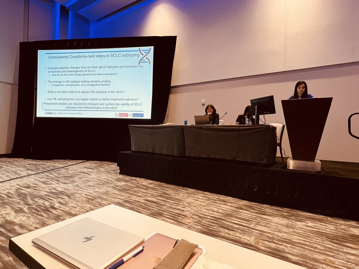 Unanswered questions and the next steps in SCLC sub typing . Are we ready for prime time ?? A very eloquent presentation by Dr @triparnasen at @SWOG spring meeting @thenasheffect @NaglaAKarimMD @Annechiangmd @DMacPhersonLab