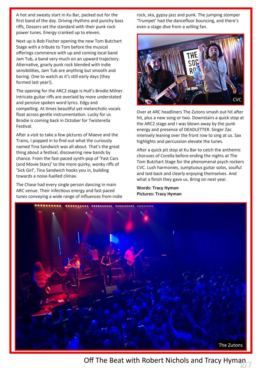 OffTheBeatTees's tweet photo. Off The Beat #24 🎶 
https://t.co/BoKzwJvuAm
Review of @StocktonCalling 🙌
Highlights include: Maeve and The Trains, @GetdownServices, Sarah Johnsone, @OFL_TheChase, @jamtubofficial, @tina_sandwich, @_DEADLETTER, @CVCband_, @ZutonsThe and many more 🎶 https://t.co/RFolkzRM4P
