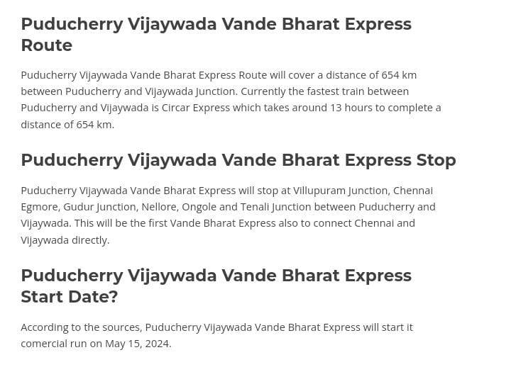 #Puducherry to #vijayawada  new #VandeBharatexpress likely/rumours via #chennai #gudur #nellore #ongole #tenali   soon.