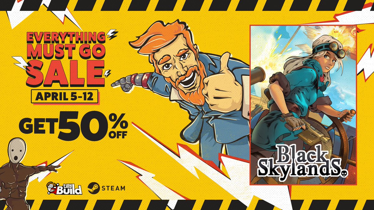 #BlackSkylands sails into the <a href="/tinyBuild/">tinyBuild - DEADSIDE Out Now On Consoles</a> #SteamSale at 50% off!

🚀 Command your airship
🧭 Explore the skies
💥 Aerial + ground combat
⚙️ Upgrade your weapons and ship
🛡️ Protect the islands of Aspya!

store.steampowered.com/app/1143810/Bl…
