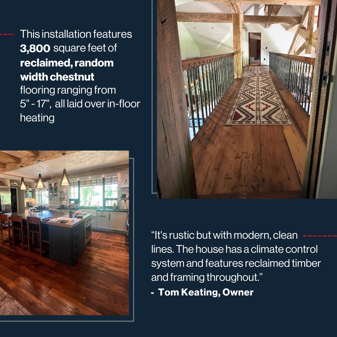 RealAmericanHwd's tweet photo. It's time for another #HardwoodMakeover! This month, we're featuring a gorgeous flooring project that paired reclaimed #RealAmericanHardwood with expert craftsmanship to produce a modern look that's filled with history and character.

#AmericanChestnut #chestnut #interiordesign https://t.co/PDEExjYScd