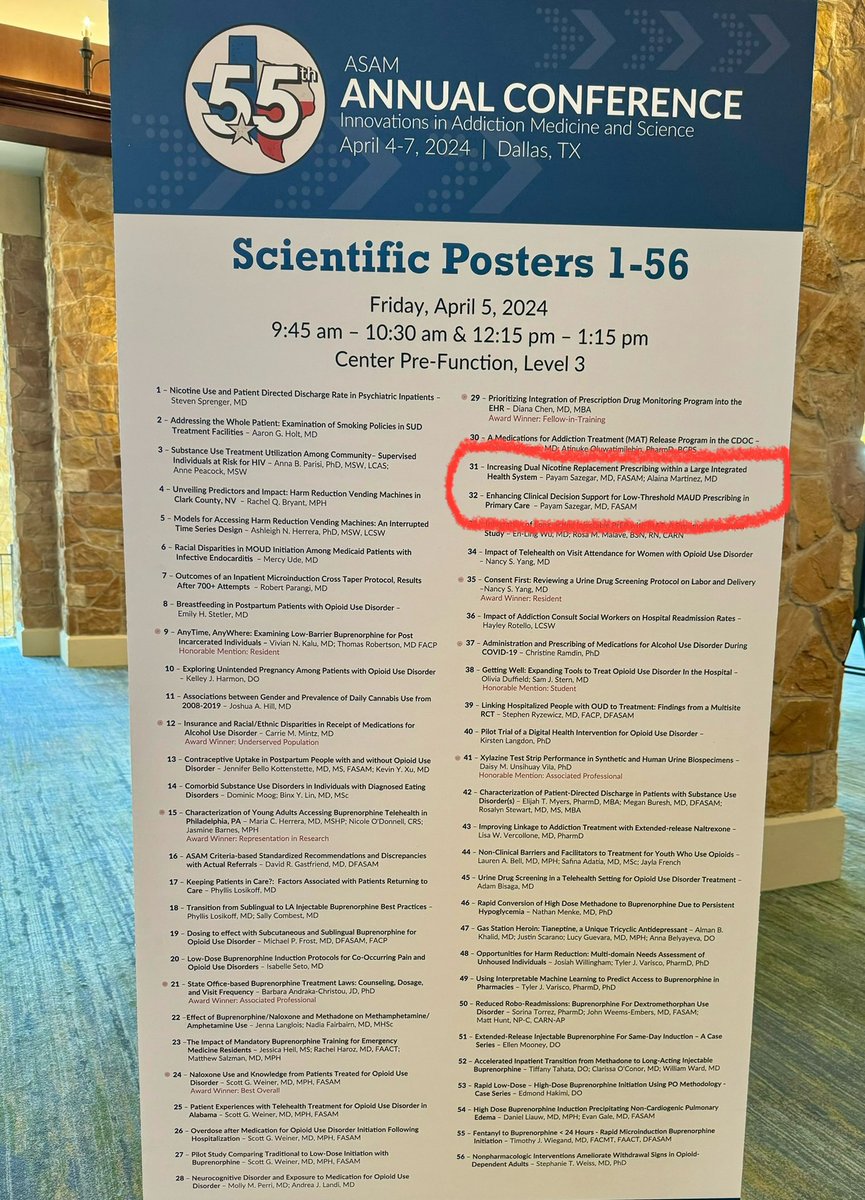 Payam Sazegar, MD (@payamsazegar) on Twitter photo #AddictionMedicine Posters from <a href="/KPSDFMR/">KP San Diego FM Residency Program</a> being presented now at #ASAMConference #AC2024 <a href="/KPSCALnews/">Kaiser Permanente Southern California</a> #AddictionMedicine Posters from <a href="/KPSDFMR/">KP San Diego FM Residency Program</a> being presented now at #ASAMConference #AC2024 <a href="/KPSCALnews/">Kaiser Permanente Southern California</a>