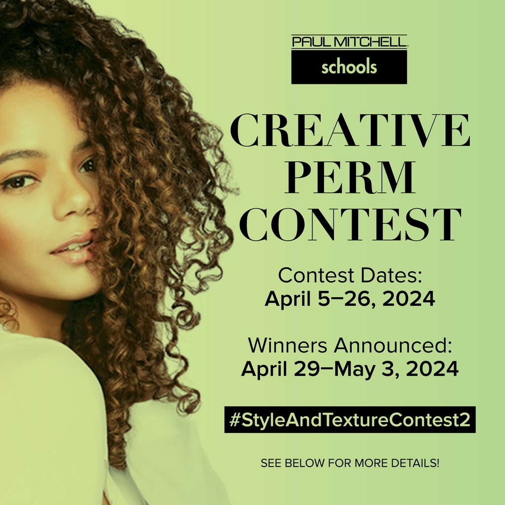 Calling all Future Pros, LLs, &amp; alumni! Show off your skills in Style &amp; Texture Contest 2! Create a custom look with any wrapping pattern/tool, paired with PM’s Permanent Wave. Post 5 photos on IG, tag your school, and use #StyleAndTextureContest2. T&amp;C: linktr.ee/paulmitchelledu