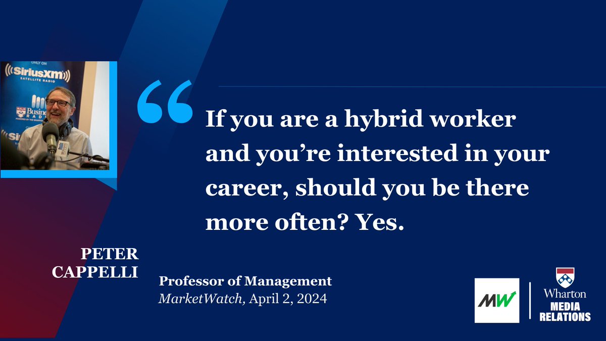 Professor Peter Cappelli explains to @MarketWatch that in-person office time is still important for the career growth of hybrid workers. whr.tn/3xp6tOt