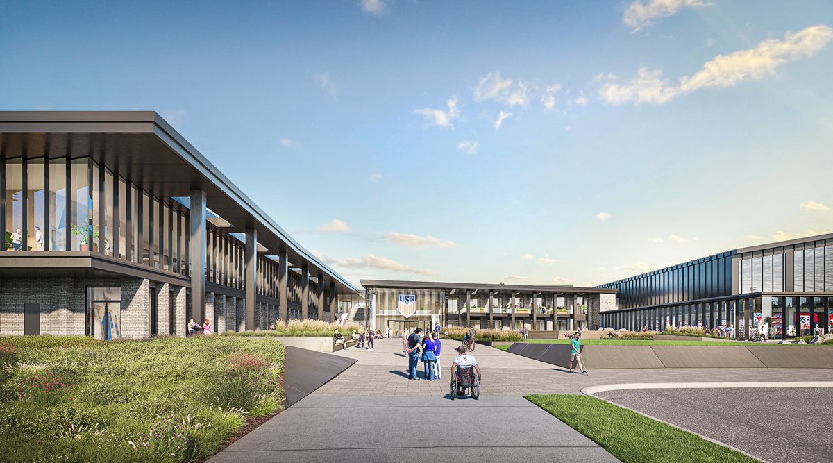 First look at our new rendering of the National Training Center.  We’ll break ground on Monday at Trilith in Fayette County, Georgia.  More details to come on plans for @ussoccer's first-ever National Training Center. ⚽️