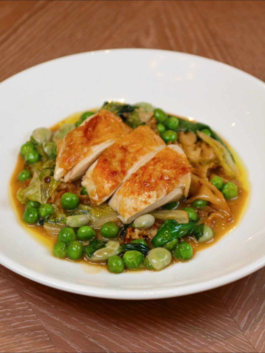 Angela is a massive fan of roast chicken, it’s one of her favourite things to cook and eat at home. Here, we’ve given it a little makeover with plenty of green seasonal veg, a light chicken stock and a glug of extra virgin olive oil.