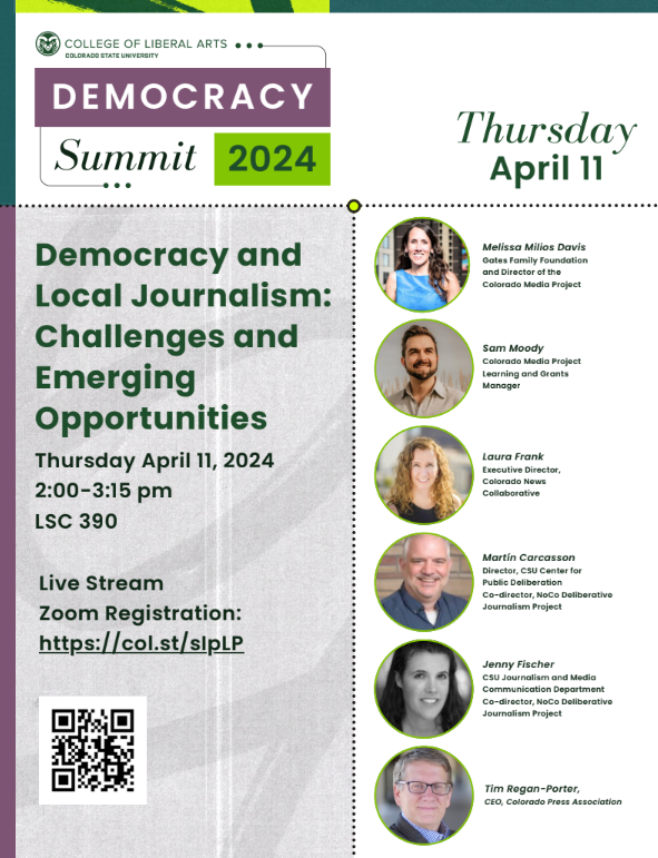NoCoDJP (@noco_djp) on Twitter photo Next week (during CSU's Democracy Week), the <a href="/CSUCPD/">CSU CPD</a> and <a href="/NoCo_DJP/">NoCoDJP</a> will be part of a panel focused on democracy and local journalism with <a href="/ColoradoPress/">Colorado Press Association</a> <a href="/co_mediaproject/">Colorado Media Project</a> and <a href="/colabnewsco/">Colorado News Collaborative (COLab)</a>. Live in FC, also streaming on Zoom - col.st/sIpLP Next week (during CSU's Democracy Week), the <a href="/CSUCPD/">CSU CPD</a> and <a href="/NoCo_DJP/">NoCoDJP</a> will be part of a panel focused on democracy and local journalism with <a href="/ColoradoPress/">Colorado Press Association</a> <a href="/co_mediaproject/">Colorado Media Project</a> and <a href="/colabnewsco/">Colorado News Collaborative (COLab)</a>. Live in FC, also streaming on Zoom - col.st/sIpLP