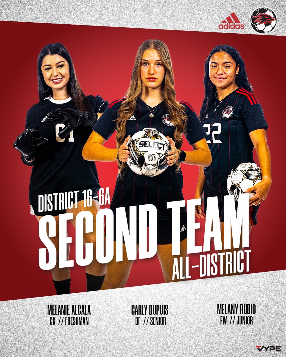 🚨16-6A All District Awards🚨 Congratulations to our Lobos who made the 16-6A Second Team All-District! We are proud of you! ⚽️🐺🐾 -Melanie Alcala ('27) -Carly Dupuis ('24) -Melany Rubio ('25) @langhamcreekhs @lchsabc @CFISDAthletics