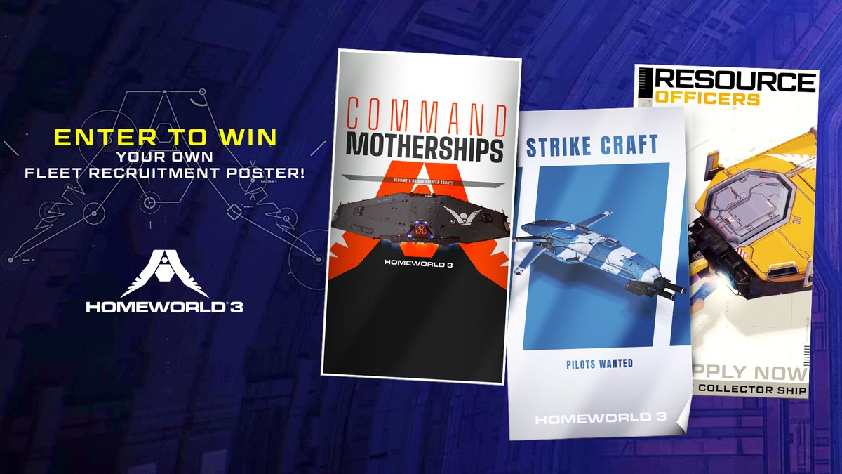 GIVEAWAY: Which job within the fleet will you represent? Enter to win these #Homeworld3 recruitment posters! 🇺🇲 18+ Only. Giveaway ends on April 19th. Follow the link for details on how to enter: gleam.io/WmF7d/recruitm…