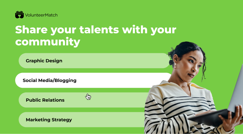 Calling all marketing and communications pros! Ever thought about sharing your talents with your community? Go to VolunteerMatch, click ‘skills,’ and select ‘Marketing and Communications.’ #SkillsFeature #volunteermatch