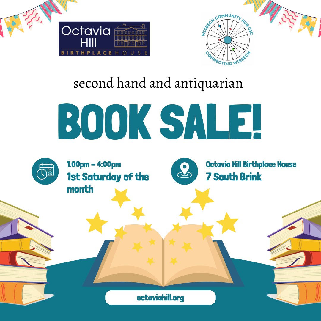 Join us on Saturday. The house will be open to visitors with our added monthly book sale.