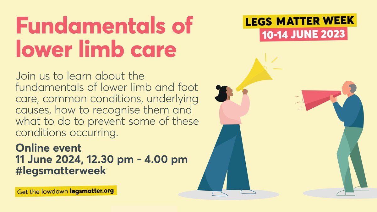 JOIN US for @SoTV_UK 'Fundamentals of Lower Limb Care' online event. Take a look 👀 and find out more - it's FREE to attend 11 June 2024, 12.30 pm - 4.00 pm societyoftissueviability.org/whats-on/funda… #legsmatterweek #legulcers #lowerlimb #diabeticfootulcer #skincare #vasculardisease