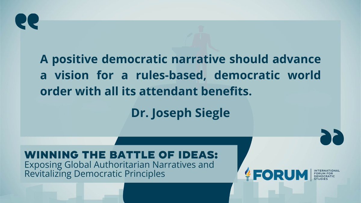 According to #JosephSiegle @AfricaACSS, 'a positive democratic narrative should advance a vision for a rules-based, democratic world order with all its attendant benefits.' Learn more about how democracies can counter authoritarian narratives: buff.ly/494jGtN