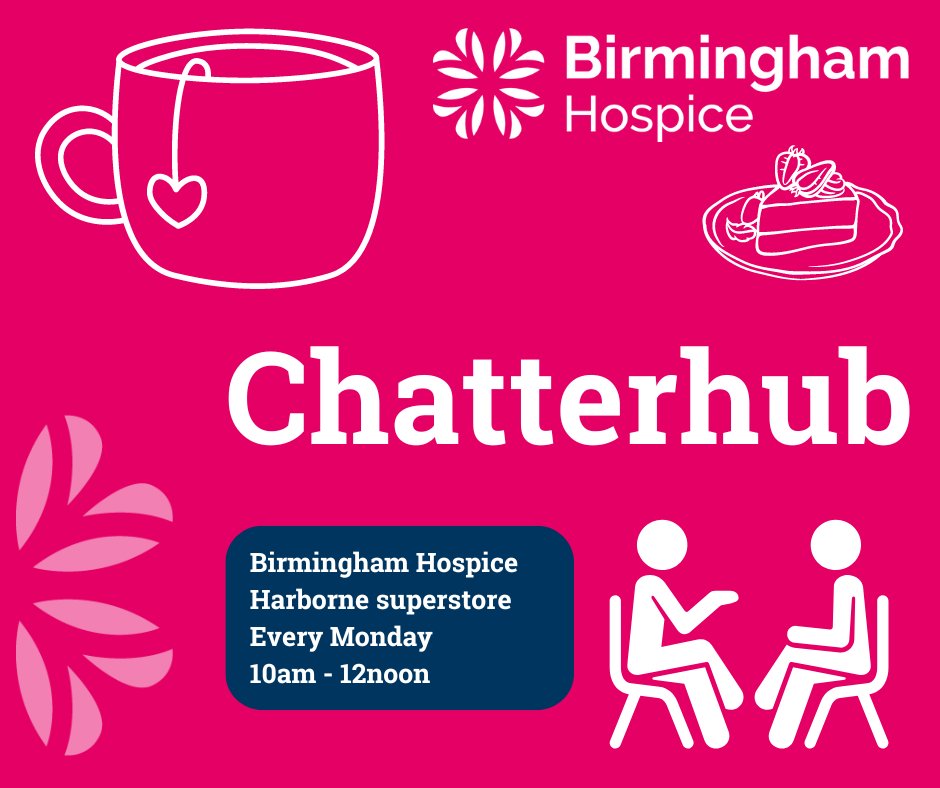 Are you new to the area, looking to make new friends, or would you just like a cup of tea with some friendly faces? Chatterhub is our social group which takes place at our Harborne superstore every Monday from 10am - 12noon. Why not pop in and join us?
