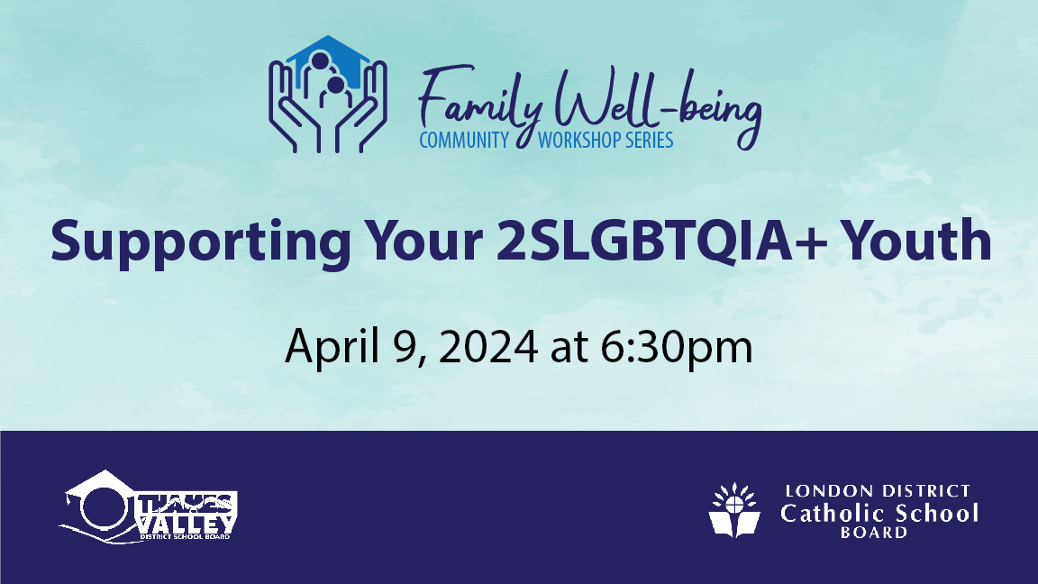 Parents and Caregivers are invited to attend a free webinar on Tuesday, April 9th at 6:30 PM to learn about supporting 2SLGBTQIA+ youth. Learn more and register here: bit.ly/fwbcws27