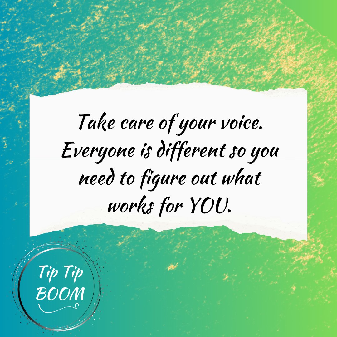 Tip Tip BOOM #69 Take care of your voice. Everyone is different so you need to figure out what works for YOU. #broadway #theatre #theater #education #tiptipboom #westendtheatre #masterclass #theaterkids #acting #singing #dance  #growth #mistakes #learning