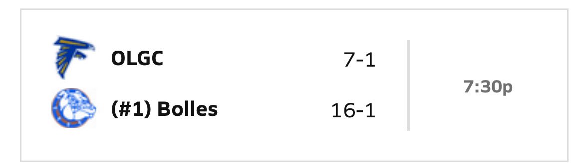 If you want to witness some high level lacrosse tonight, check out Our Lady of Good Counsel (MD) at Bolles.