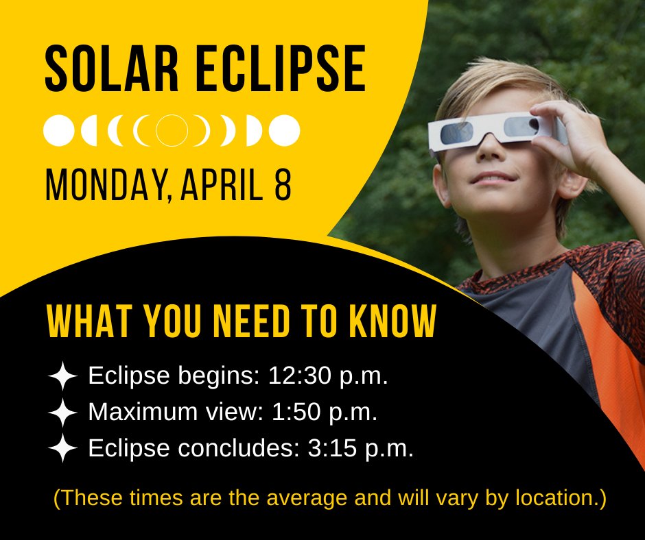 Who's ready for Monday?!? The partial eclipse starts (in the Olive Branch area) at 12:37 p.m., with max coverage at 1:56 p.m., and will conclude at 3:15 p.m. (coverage of 98%). If you would like to find out more, visit timeanddate.com/eclipse/in/usa…