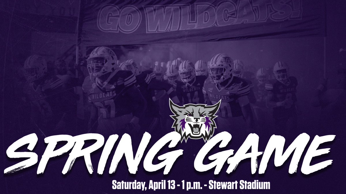 The Wildcat spring game will be on Saturday, April 13 at 1 p.m. at Stewart Stadium. Admission is free and there will also be a yard sale of old Wildcat gear beginning at 12 p.m. More info to come! #WeAreWeber