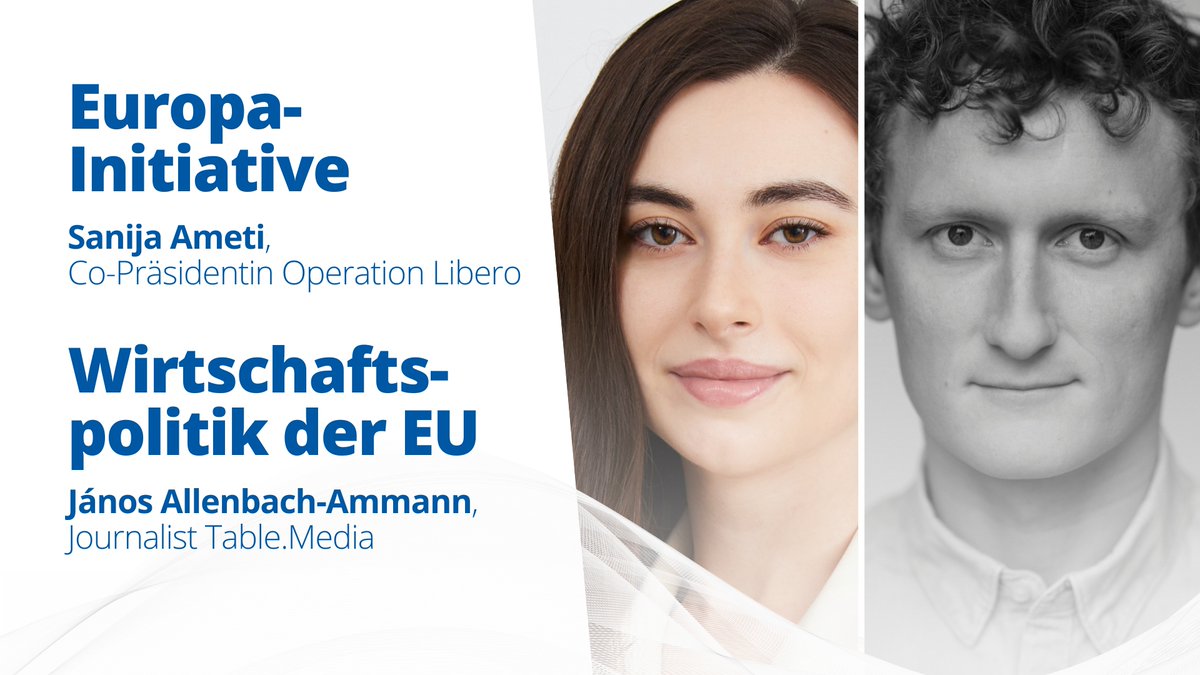 Unsere Sektion Zürich lädt ein: Wir diskutieren über die Europa-Initiative und die EU-Wirtschaftspolitik mit @cybersandwich (@operationlibero) und @JanosAllAmm (@Table_Media_) 🇪🇺 📅 Do 11. April, 19:45 📍 Café Boy, Zürich ➡️ europa.ch/event/generalv… #WirEuropäerInnen