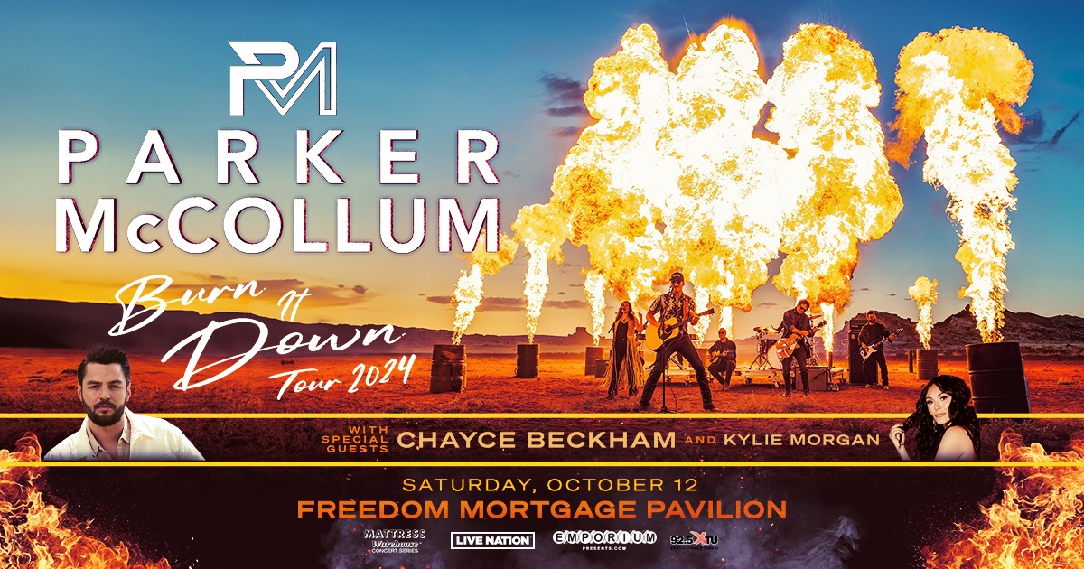 JUST ANNOUNCED 🤠 @ParkerMcCollum- Burn It Down Tour at @Freedom_Pav on Saturday, October 12! Presale begins Thursday, Apr 11 at 10AM [code: RIFF] Tickets go on sale Friday, Apr 12 at 10AM. 🎟️: livemu.sc/3vEZsZe