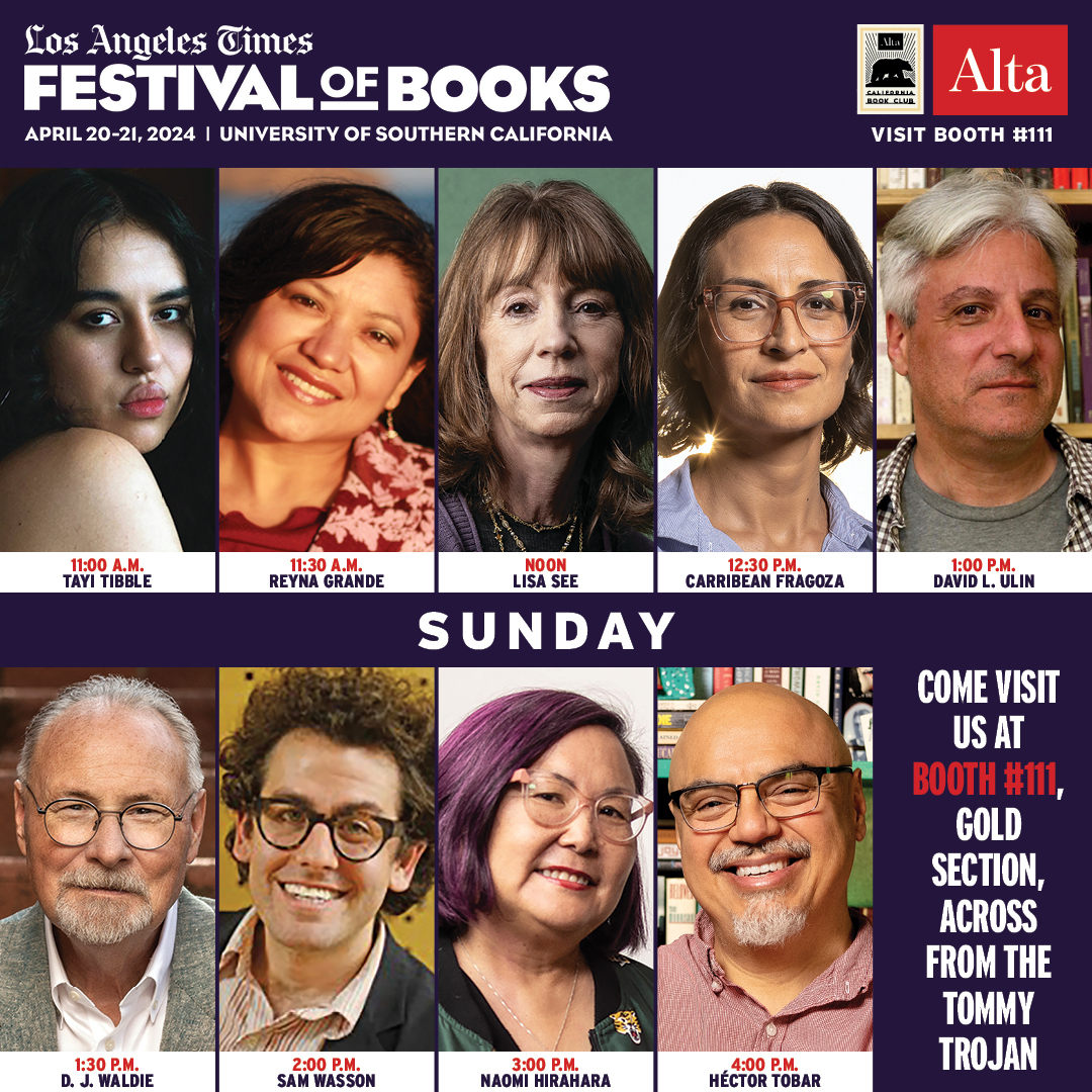 Delighted to be signing at the @AltaJournal booth with this merry band of co-conspirators. Sunday, April 21 at @latimesfob.