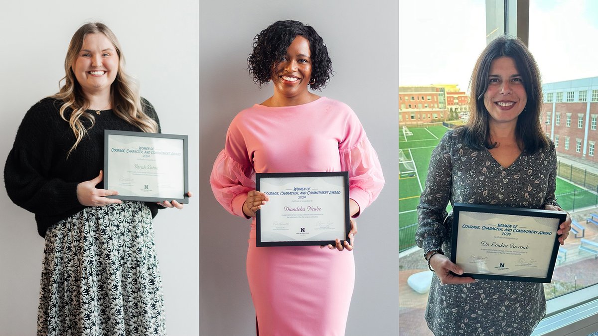 Congratulations to Sarah Eaton (@NhsUnl Ph.D. student), Thandie Ncube (@NebraskaEDAD master's student), and @LoukiaSarroub (@unltlte chair) for receiving Women of Courage, Character and Commitment Awards! Story >> go.unl.edu/r4vx #UNL #UNLCEHS