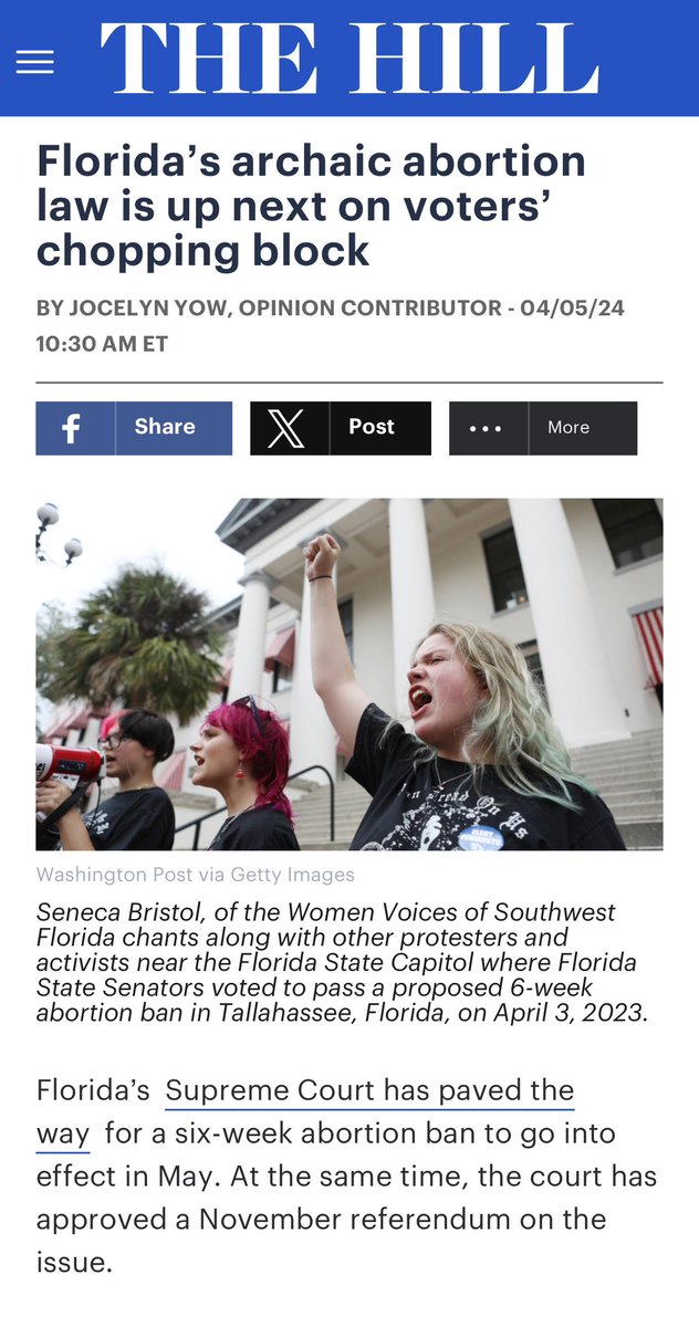 Further restricting abortion by outlawing abortion at six weeks—when many might not even be aware of their pregnancy—will have serious ramifications for all whose lives and futures hang in the hands of the government. But that will change in November 🗳️

thehill.com/opinion/health…