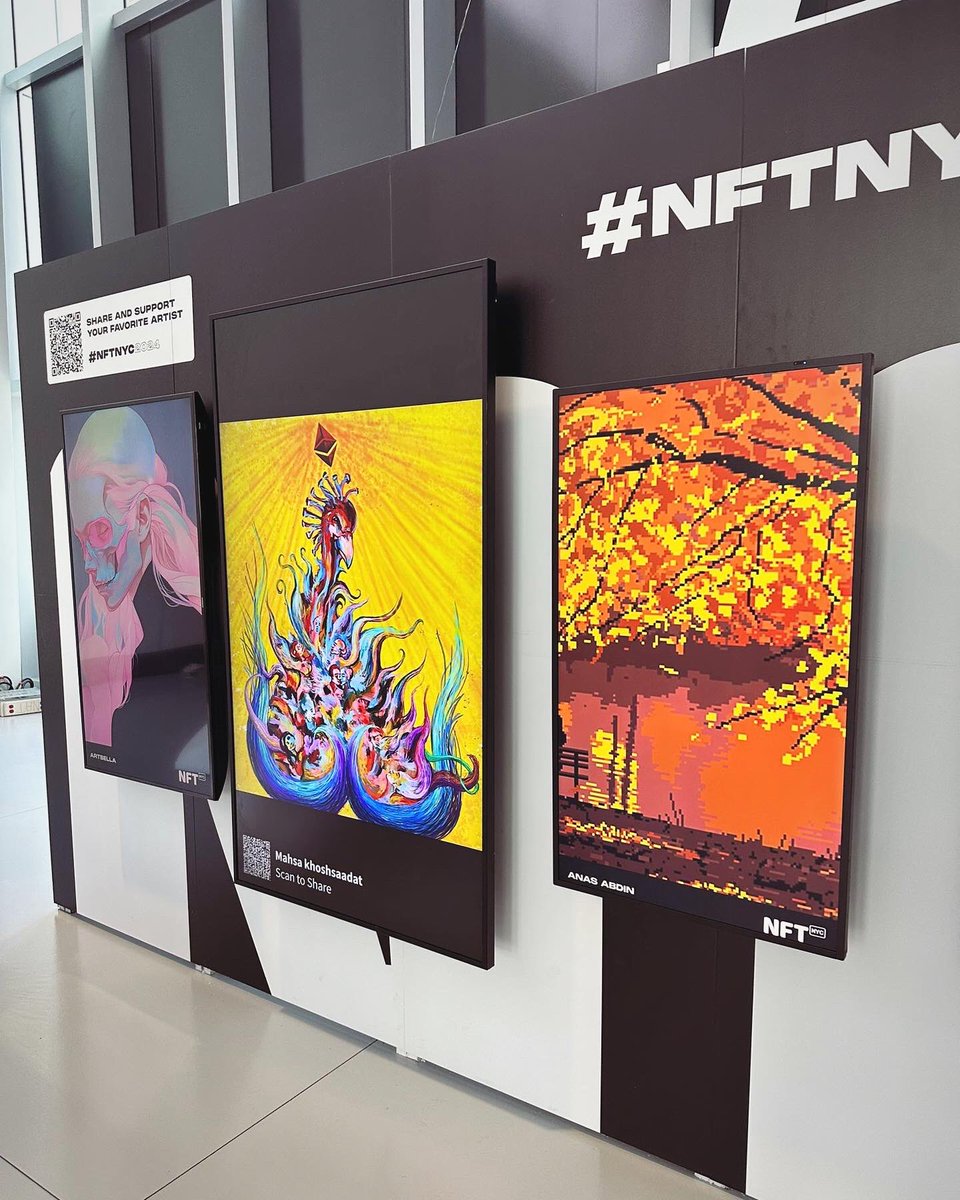 My NFT exhibition in <a href="/NFT_NYC/">NFT.NYC</a> 2024 🇺🇸🇺🇸🇺🇸🇺🇸🇺🇸🇺🇸🇺🇸🇺🇸🇺🇸🇺🇸🇺🇸🇺🇸
Thank you dear community 
My painting foundation.app/@mahsakhoshsaa… 
#NFTNYC2024 #NFTNYC 
My community <a href="/tntnftclub/">tntnftclub</a> #TNTNFT