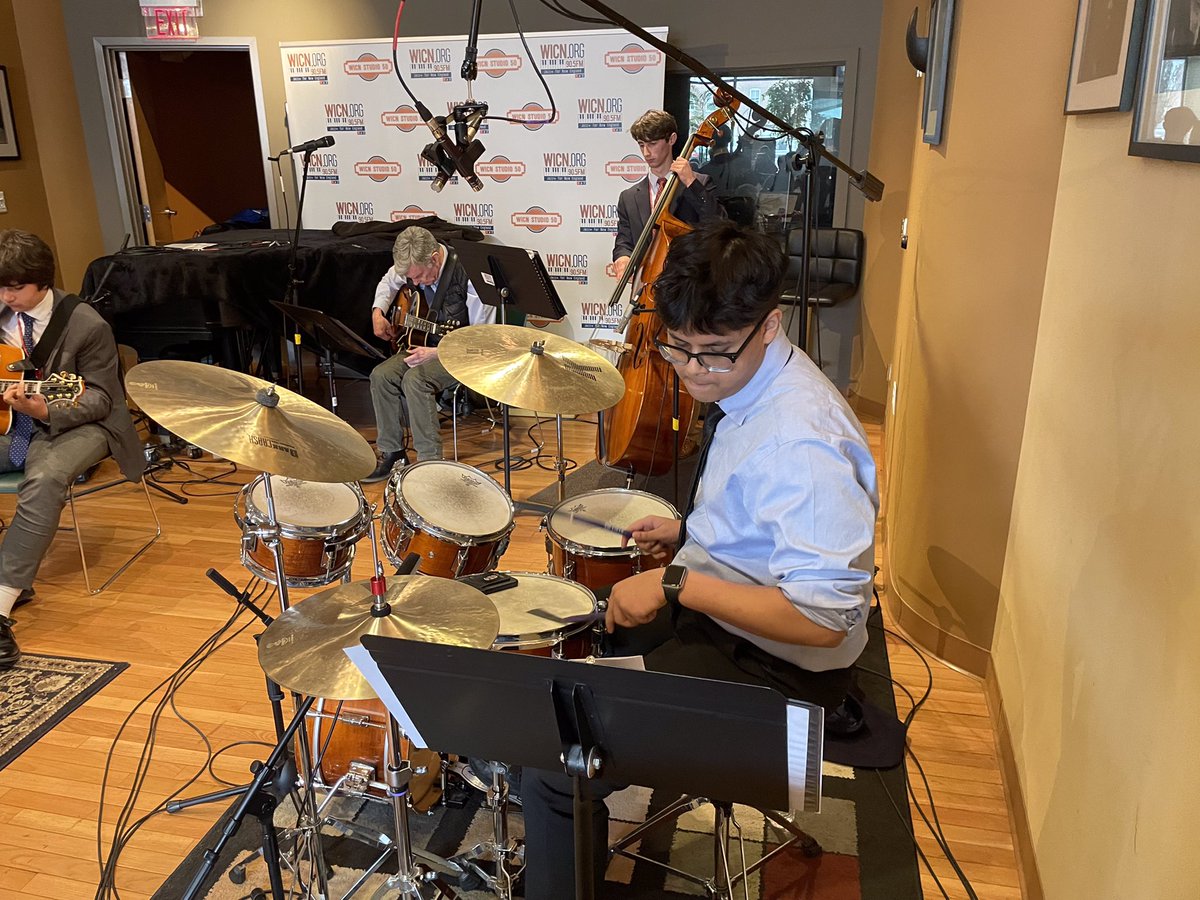 Thank you WICN for hosting the SJ Jazz Combo today live in studio!  Congratulations Alex, Jack, Randell, Nathaniel, Nick and Gabe. And thanks to Mr. McCluskey for your guidance and sharing your talent!  Stay tuned for an on demand link if you missed it!